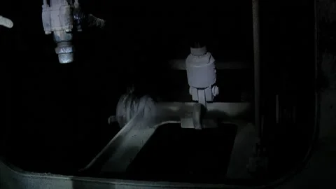 Underground Hydraulic Mining Machinery Operating in Iron Mine, Sierra Grande Stock Footage 152543900