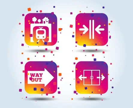 Underground icon. Automatic door symbol. Illustrazione stock