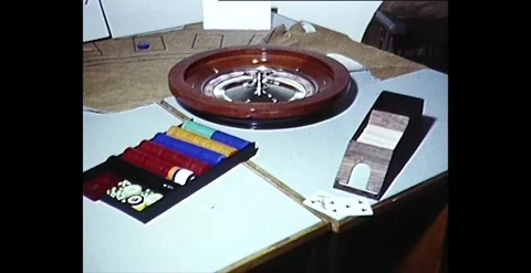 Underground Illegal Gambling: Roulette and Equipment Seized, Australia 1980 Stock Footage 261123050