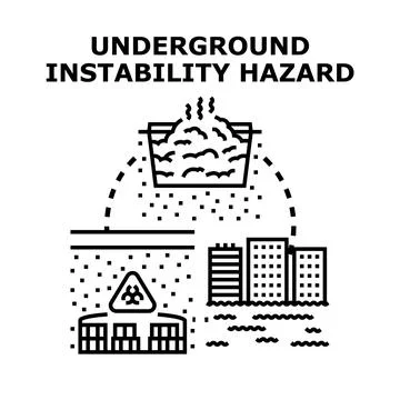 Underground instability hazard concept vector illustration Stock Illustration