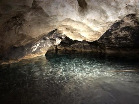 Underground lake in a cave Foto stock