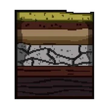Underground layers forming soil profile composition Stock Illustration