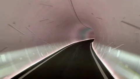 Underground loop tunnel under the Las Vegas Convention Center Stock Footage 155668989