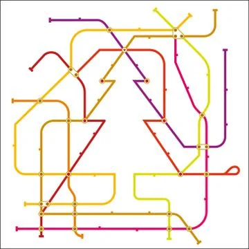 Underground map in Christmas tree form. Blank. Stock Illustration