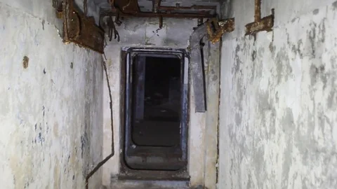 Underground military bunker from second world war Stock Footage 75818277
