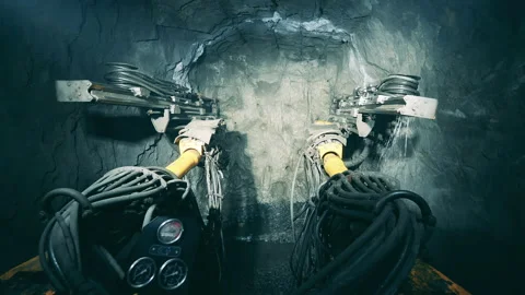 Underground mine with system of pipelines. Underground development, underground 스톡 동영상 150809645