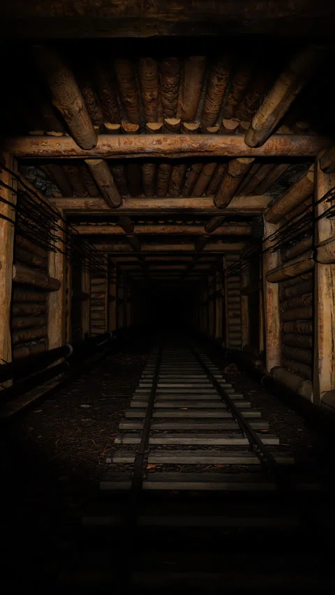Underground Mine Tunnel Stock Footage 342814843