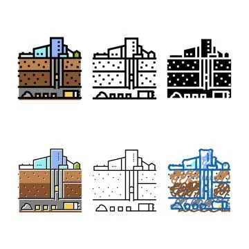Underground minimal mining color icon vector Stock Illustration
