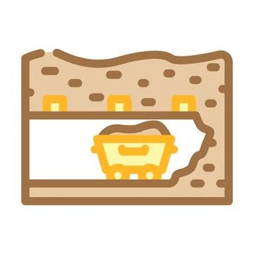 Underground mining color icon vector illustration Stockillustratie