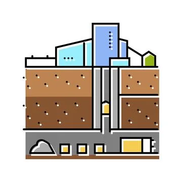 Underground mining color icon vector illustration Illustrazione stock