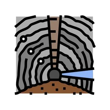Underground mining copper production color icon vector illustration Stock Illustration