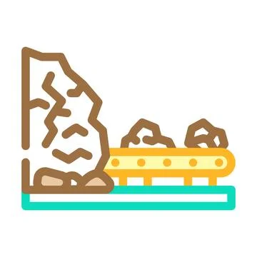 Underground mining copper production color icon vector illustration Stock Illustration
