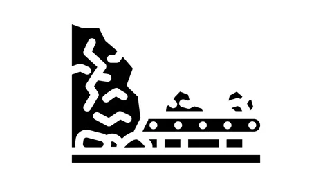 Underground mining copper production glyph icon animation Stock Footage 326746002