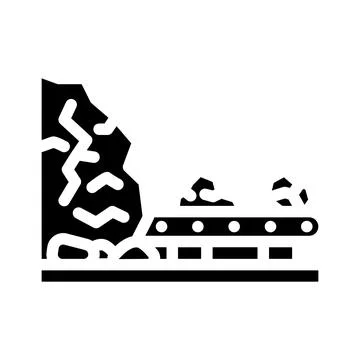 Underground mining copper production glyph icon vector illustration Stock Illustration