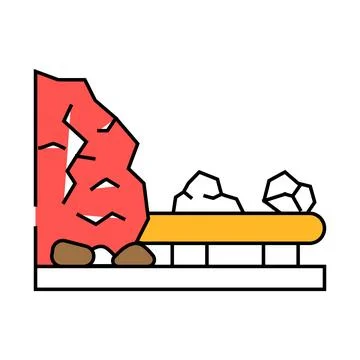 Underground mining copper production icon color illustration Stock Illustration