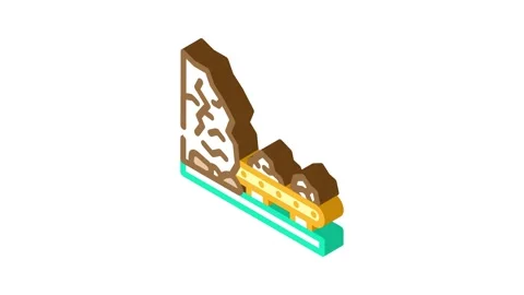 Underground mining copper production isometric icon animation Stock Footage 327293813