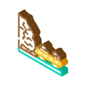 Underground mining copper production isometric icon vector illustration Stock Illustration