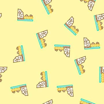 Underground mining copper production vector seamless pattern Stock Illustration