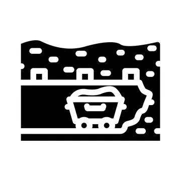 Underground mining glyph icon vector illustration Stockillustratie