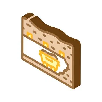 Underground mining isometric icon vector illustration Stockillustratie