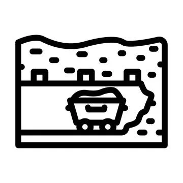 Underground mining line icon vector illustration Stock Illustration