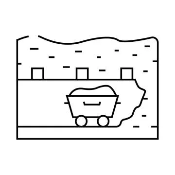 Underground mining line icon vector illustration Stockillustratie