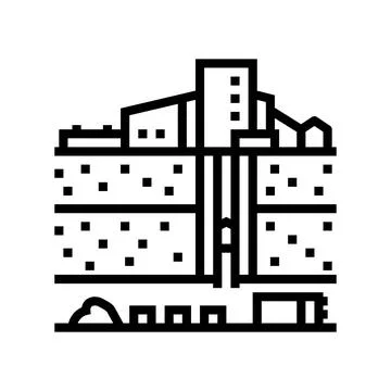 Underground mining line icon vector illustration Illustrazione stock