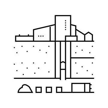 Underground mining line icon vector illustration Stock Illustration