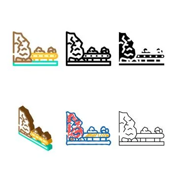 Underground mining series copper production color icon vector Stock Illustration