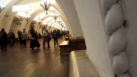 Underground Moving People Timelapse Video stock 75815413