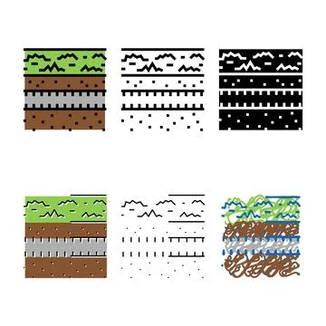 Underground multistyle drainage system color icon vector Stock Illustration