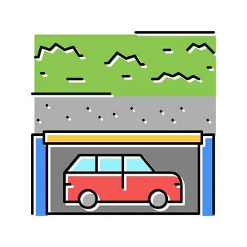 Underground parking color icon vector illustration Illustrazione stock