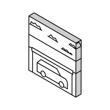 Underground parking isometric icon vector illustration 스톡 일러스트