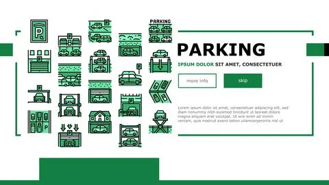 Underground Parking Landing Header Vector 스톡 일러스트
