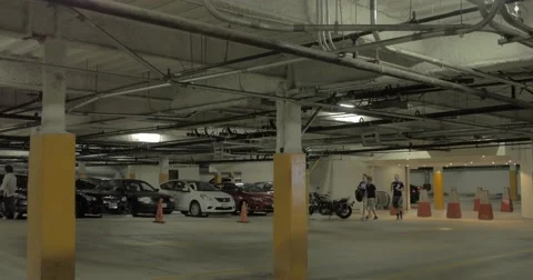 Underground Parking Lot Stock Footage 40734402