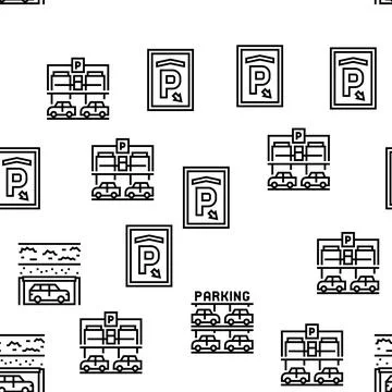 Underground Parking Vector Seamless Pattern 스톡 일러스트