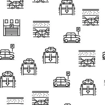 Underground Parking Vector Seamless Pattern 스톡 일러스트