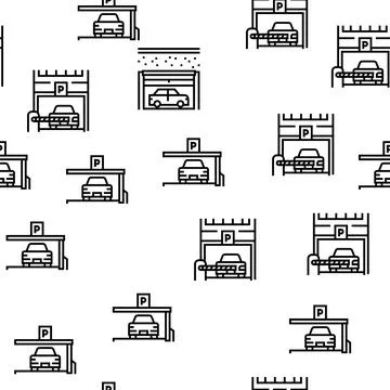 Underground Parking Vector Seamless Pattern 스톡 일러스트