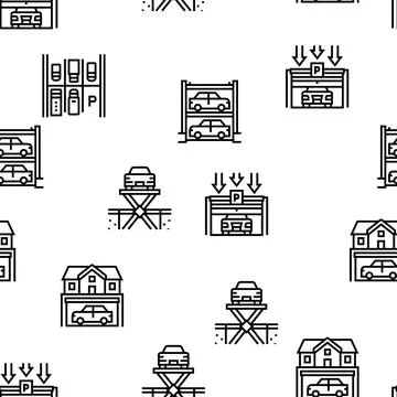 Underground Parking Vector Seamless Pattern 스톡 일러스트