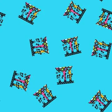 Underground party rave retro vector seamless pattern 스톡 일러스트