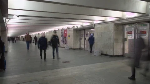 Underground passage in the capital, metro Stock Footage 84701690