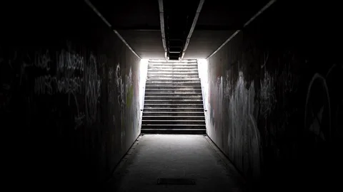 Underground passage cover with graphite, Zagreb, Croatia. Stock Footage 102644707