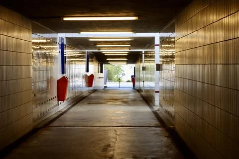 Underground pedestrian tunnel Stock Photos