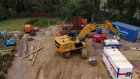 Underground Pipe Line Heavy Machine Work at British Village Site 库存影片 251696735