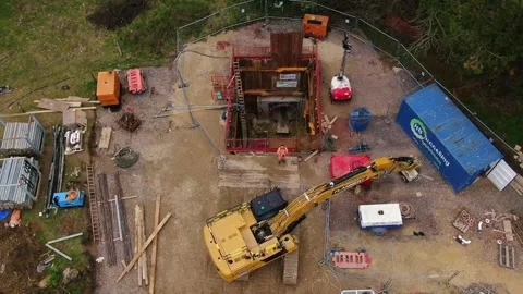 Underground Pipe Line Heavy Machine Work at British Village Site 库存影片 251697664