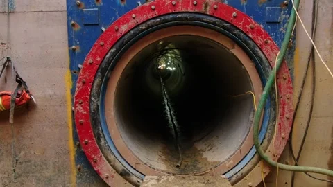 Underground Pipe Line Heavy Machine Work at British Village Site 库存影片 251698113