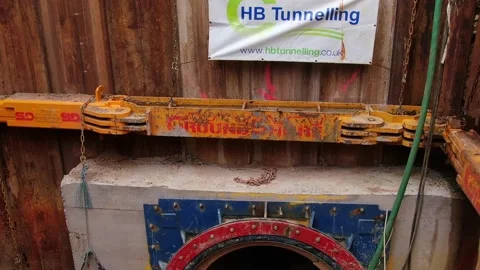 Underground Pipe Line Heavy Machine Work at British Village Site 库存影片 251699151