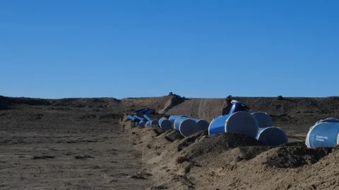 Underground Pipeline Construction  Stock Footage 105931481