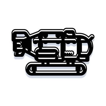 Underground public transit train icon on tracks Stock Illustration