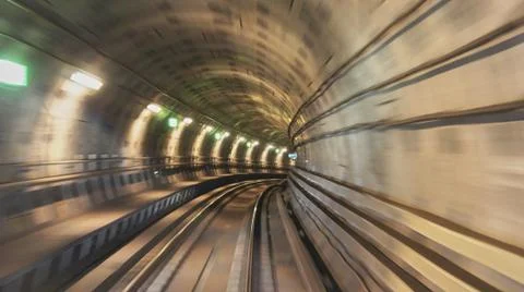 Underground railway tunnel Stock Photos